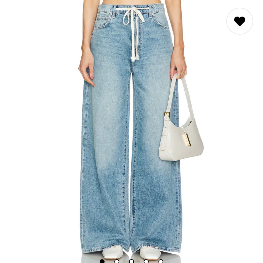 Drawstring Baggy Wide Leg Jeans- GRLFRND